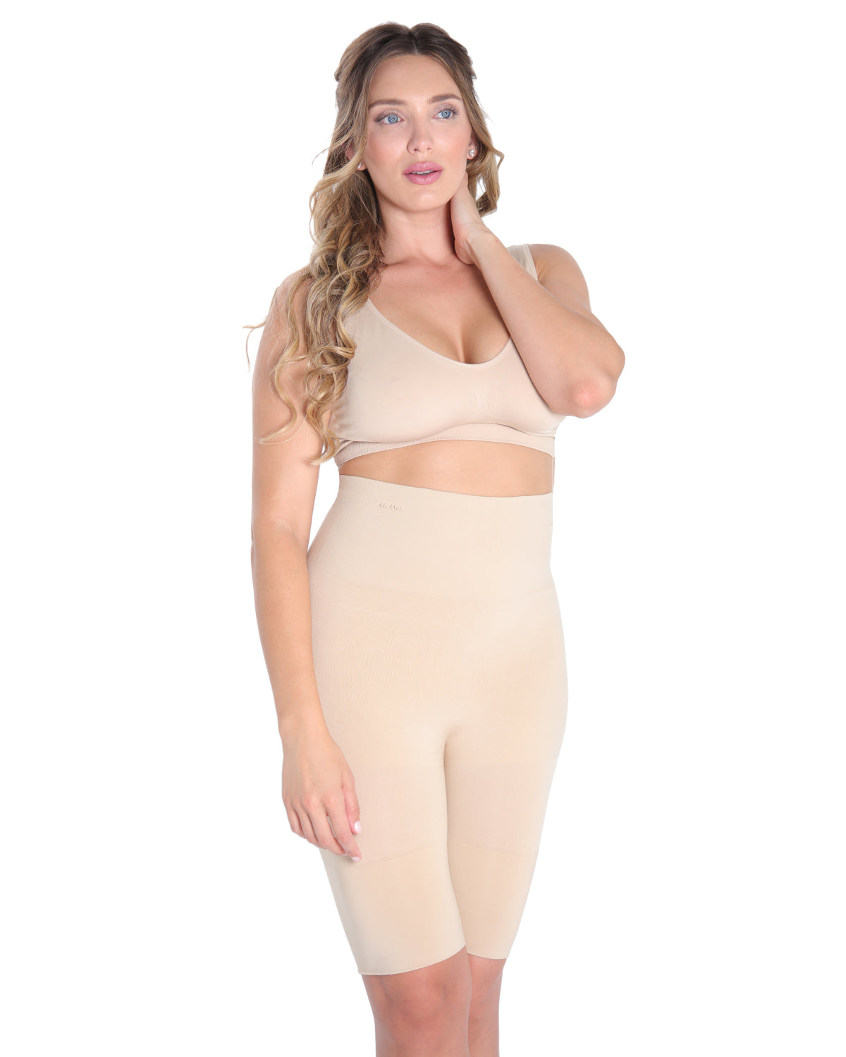 High-Waisted Seamless Firming Thigh Shaper : Color: Nude