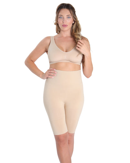 High-Waisted Seamless Firming Thigh Shaper : Color: Nude