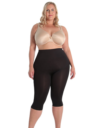 High-Waisted Tummy Control Shaping Capri Leggings : Color: Black