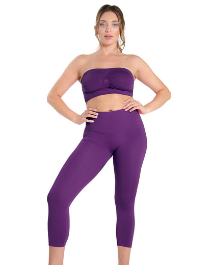 High-Waist Control Seamless Shapewear Leggings : Color: Blackberry