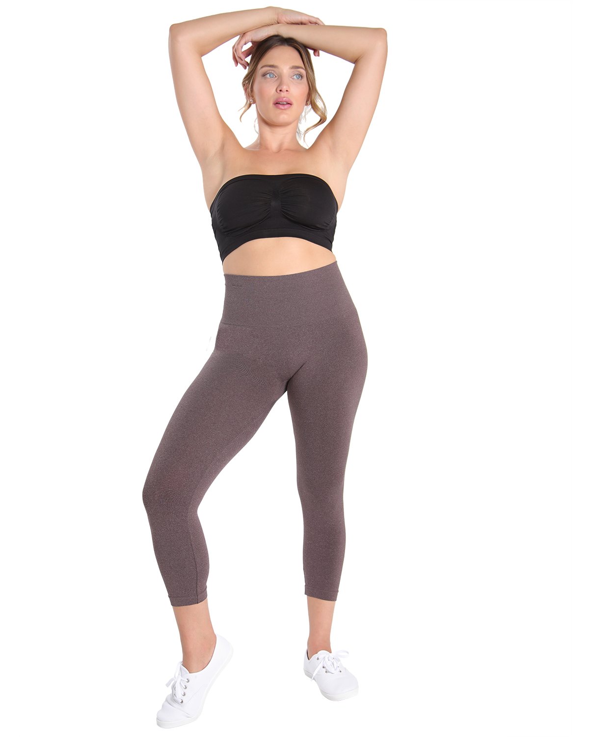 High-Waist Control Seamless Shapewear Leggings : Color: Heather Brown