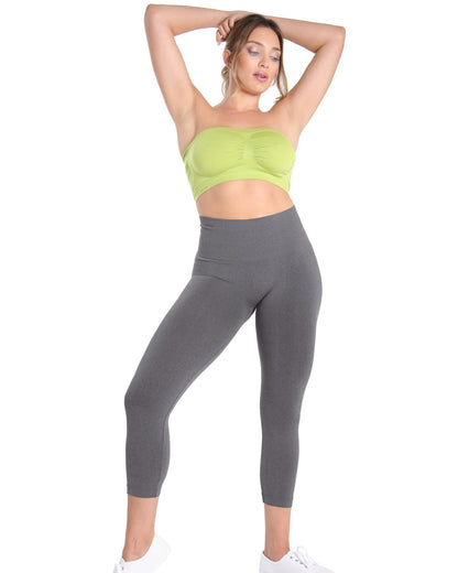 High-Waist Control Seamless Shapewear Leggings : Color: Heather Charcoal