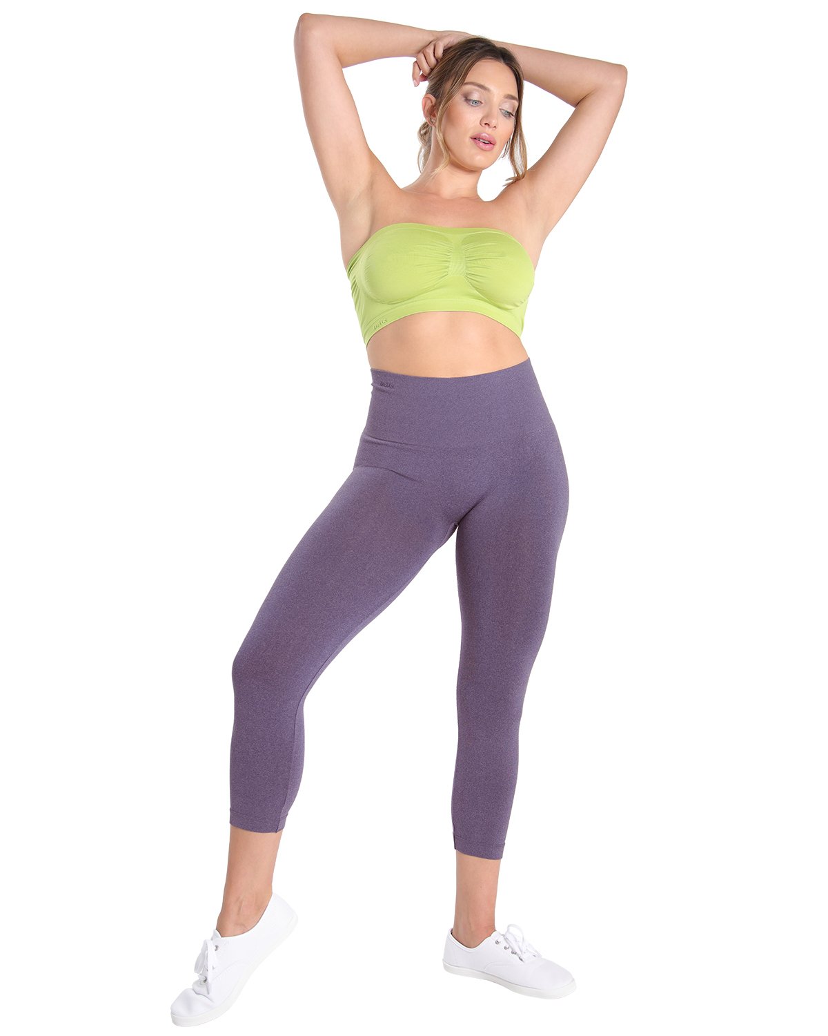 High-Waist Control Seamless Shapewear Leggings : Color: Heather Purple