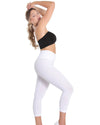 High-Waist Control Seamless Shapewear Leggings : Color: White