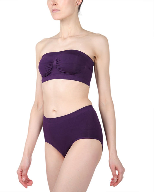 Strapless Seamless Bandeau Bra Shaper : Color: Blackberry