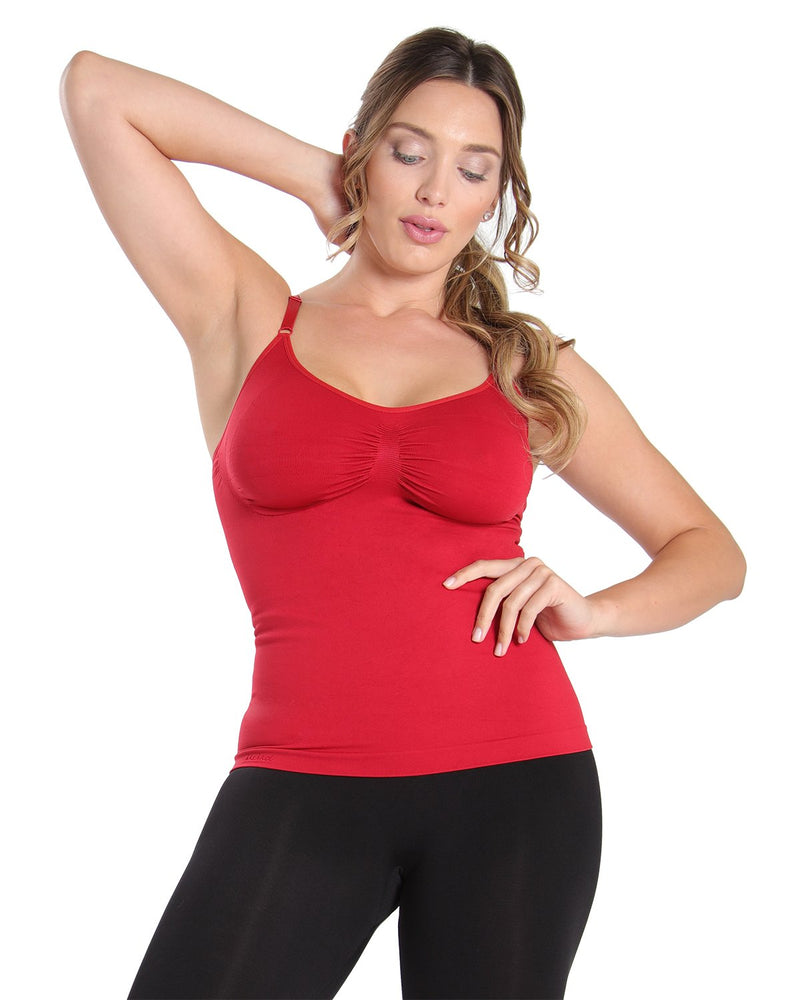 Zivame Medium Control Shaping Camisole-Coral Red