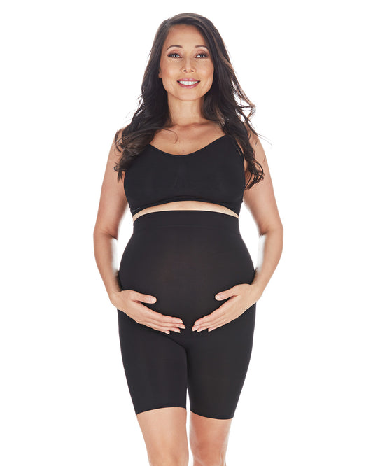 High-Waisted Maternity Thigh Shaper : Color: Black