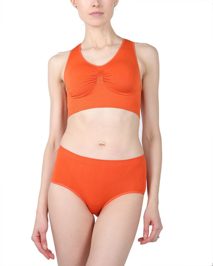 Lleva Seamless Shaping Racerback Sports Bra : Color: Burnt Ochre