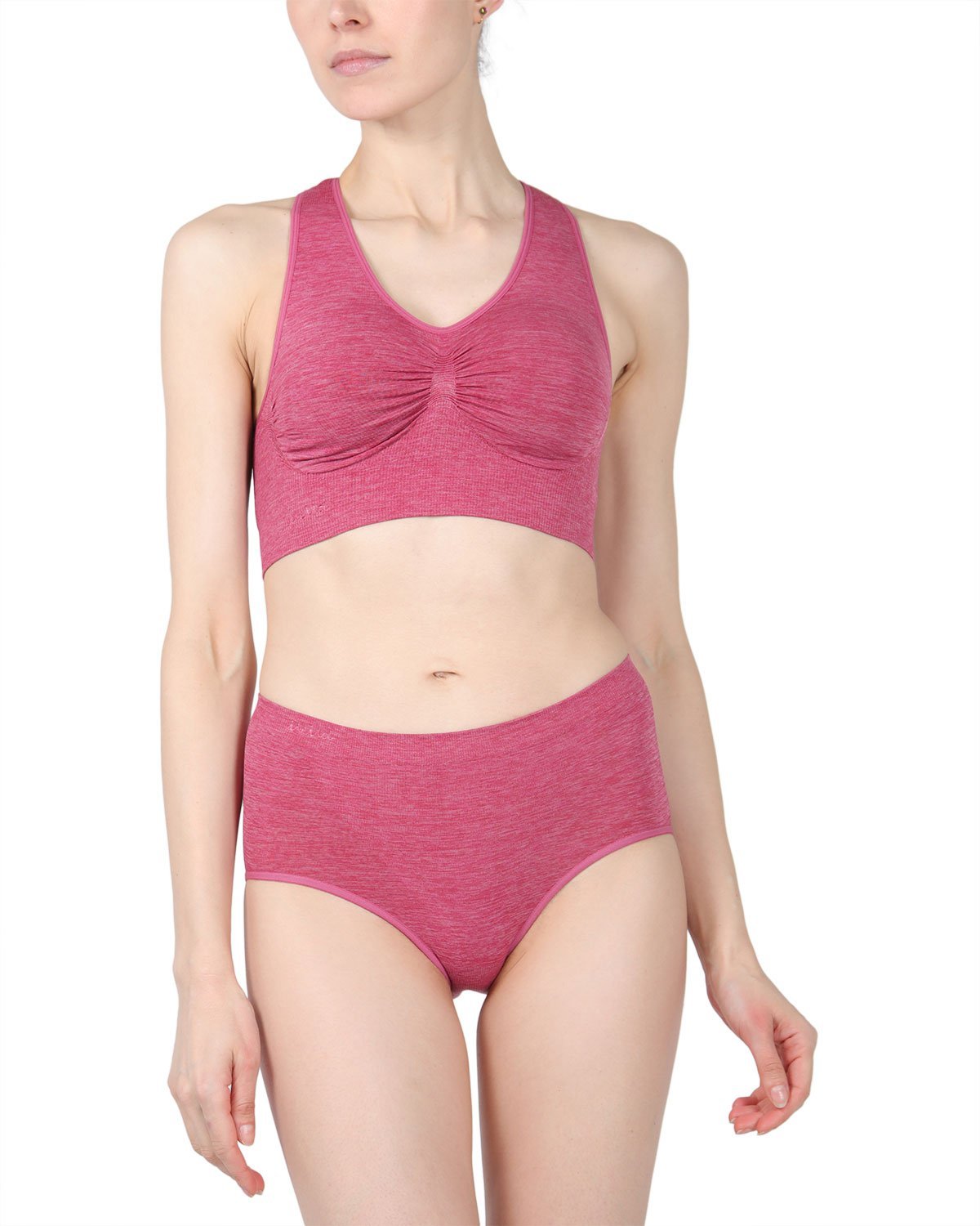 Lleva Seamless Shaping Racerback Sports Bra : Color: Cabernet Space Dye