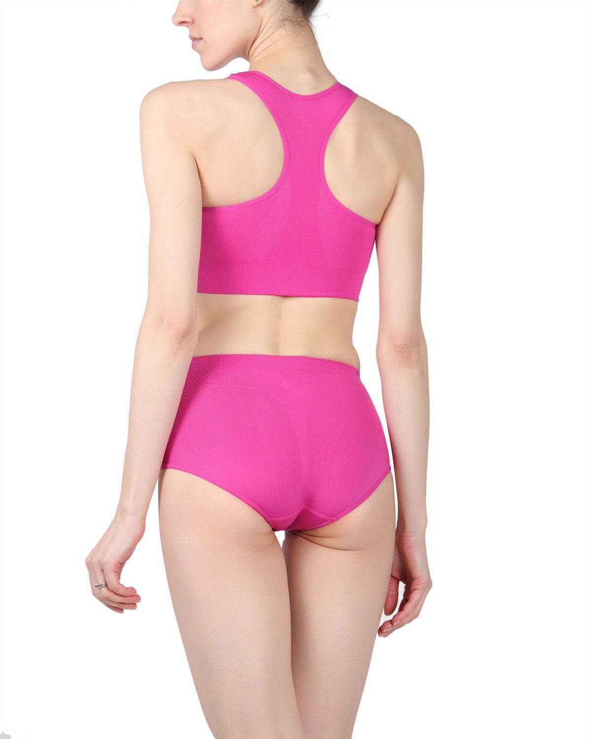 Lleva Seamless Shaping Racerback Sports Bra : Color: Fuschia Red