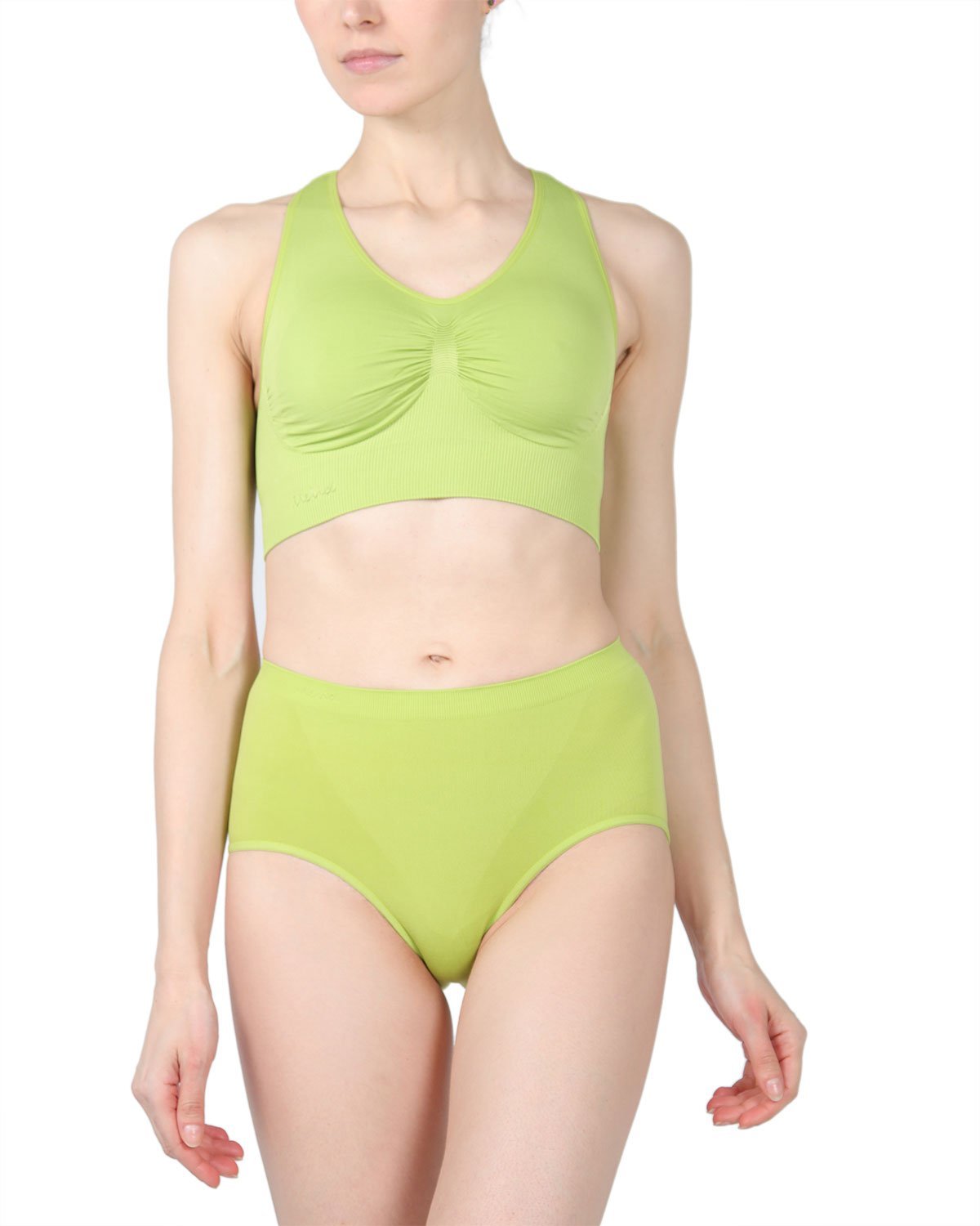 Lleva Seamless Shaping Racerback Sports Bra : Color: Dark Citron