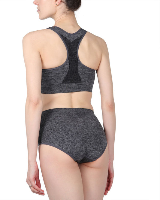 Lleva Seamless Shaping Racerback Sports Bra : Color: Skystorm Spacedye