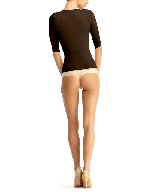 Women's Wireless Quarter Sleeve Shaping Shirt : Color: Brown