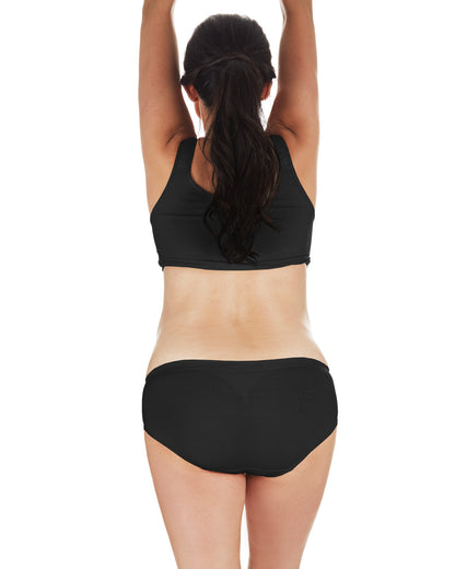 Women's Low-Waist Nylon Maternity Briefs : Color: Black