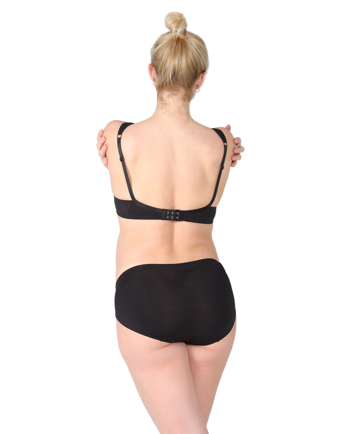 Women's Low-Waist Nylon Maternity Briefs : Color: Black