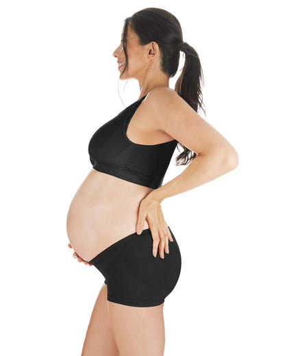 Low Waist Maternity Boy Shorts : Color: Black