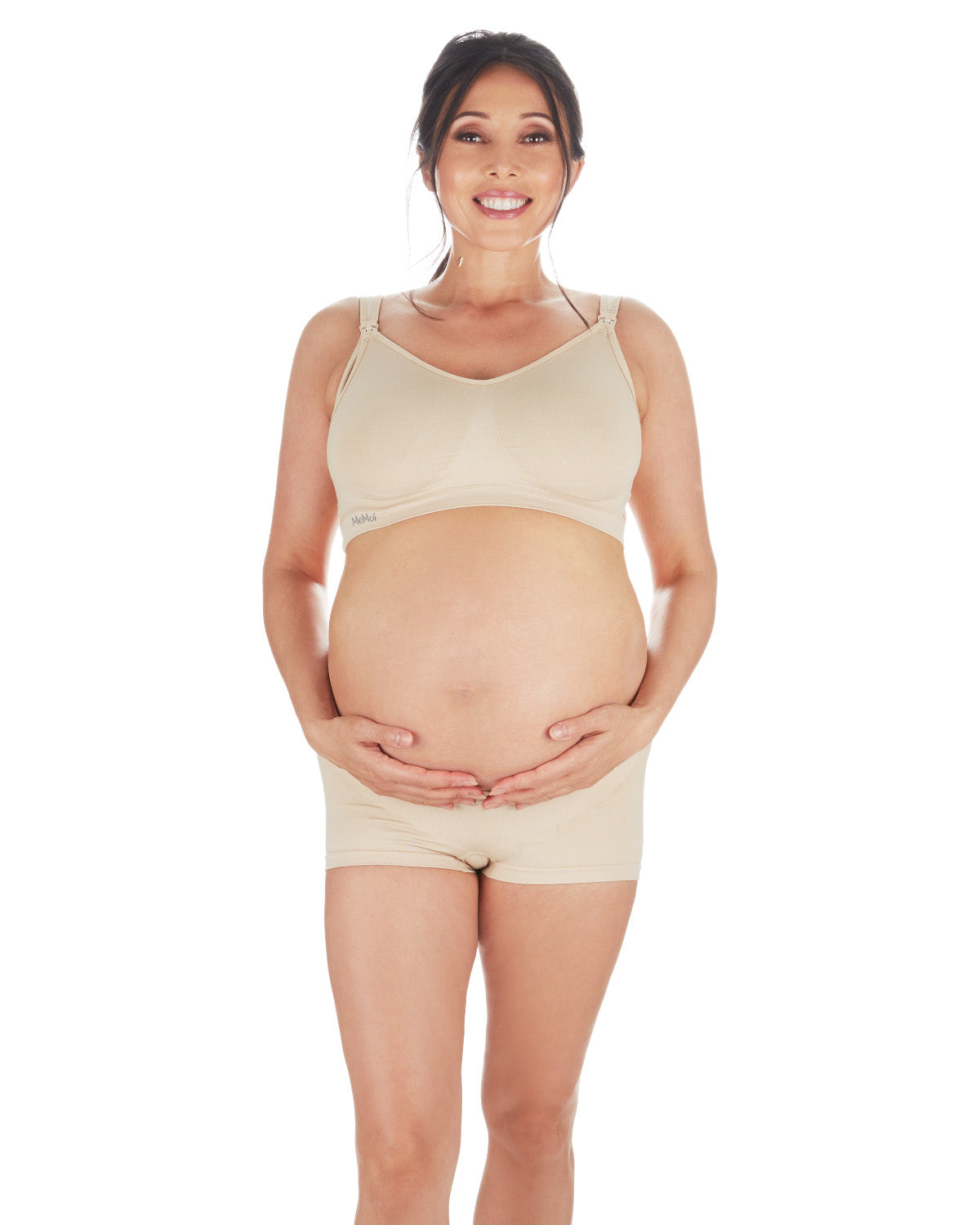 Low Waist Maternity Boy Shorts : Color: Nude