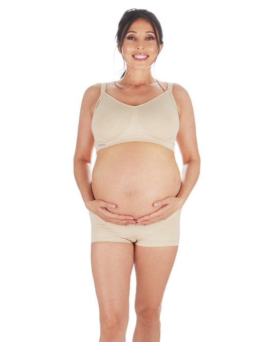 Low Waist Maternity Boy Shorts : Color: Nude