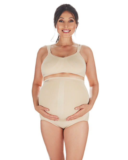 High-Waisted Support Maternity Brief : Color: Nude