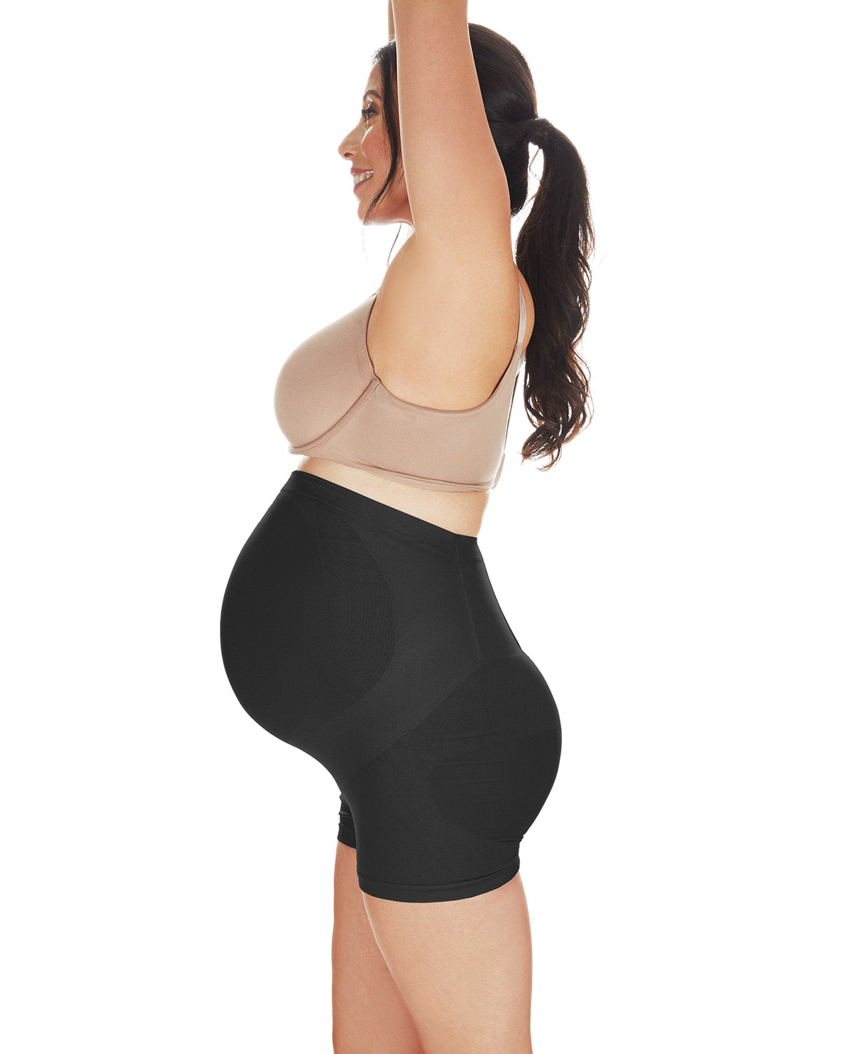 High-Waisted Maternity Boy Shorts : Color: Black