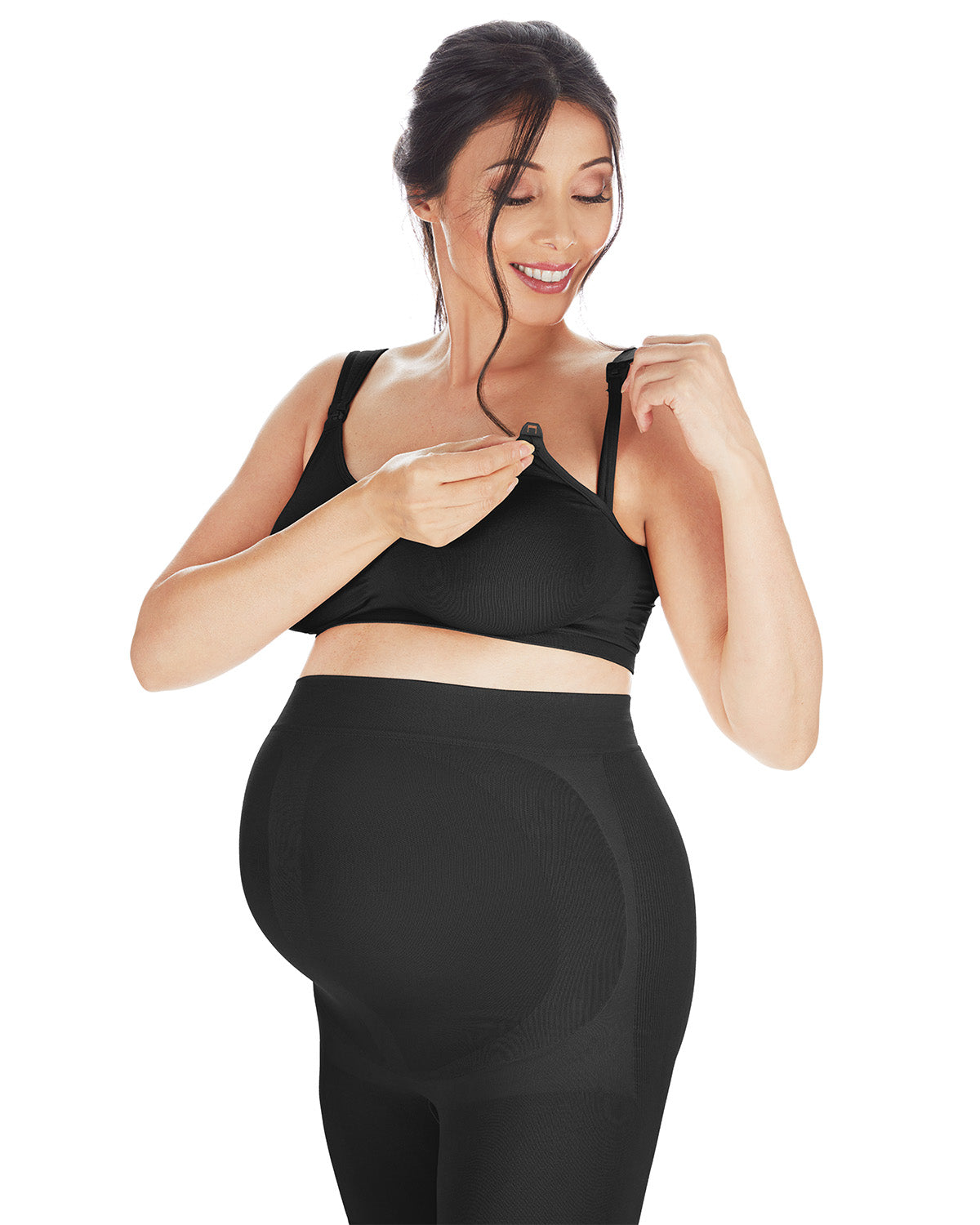 Women's Nylon Maternity Nursing Bandeau : Color: Black