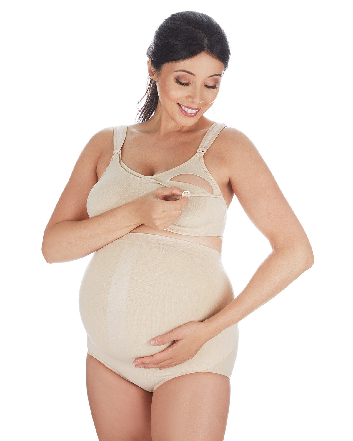 Lightweight Full Support Maternity Nursing Bra : Color: Nude