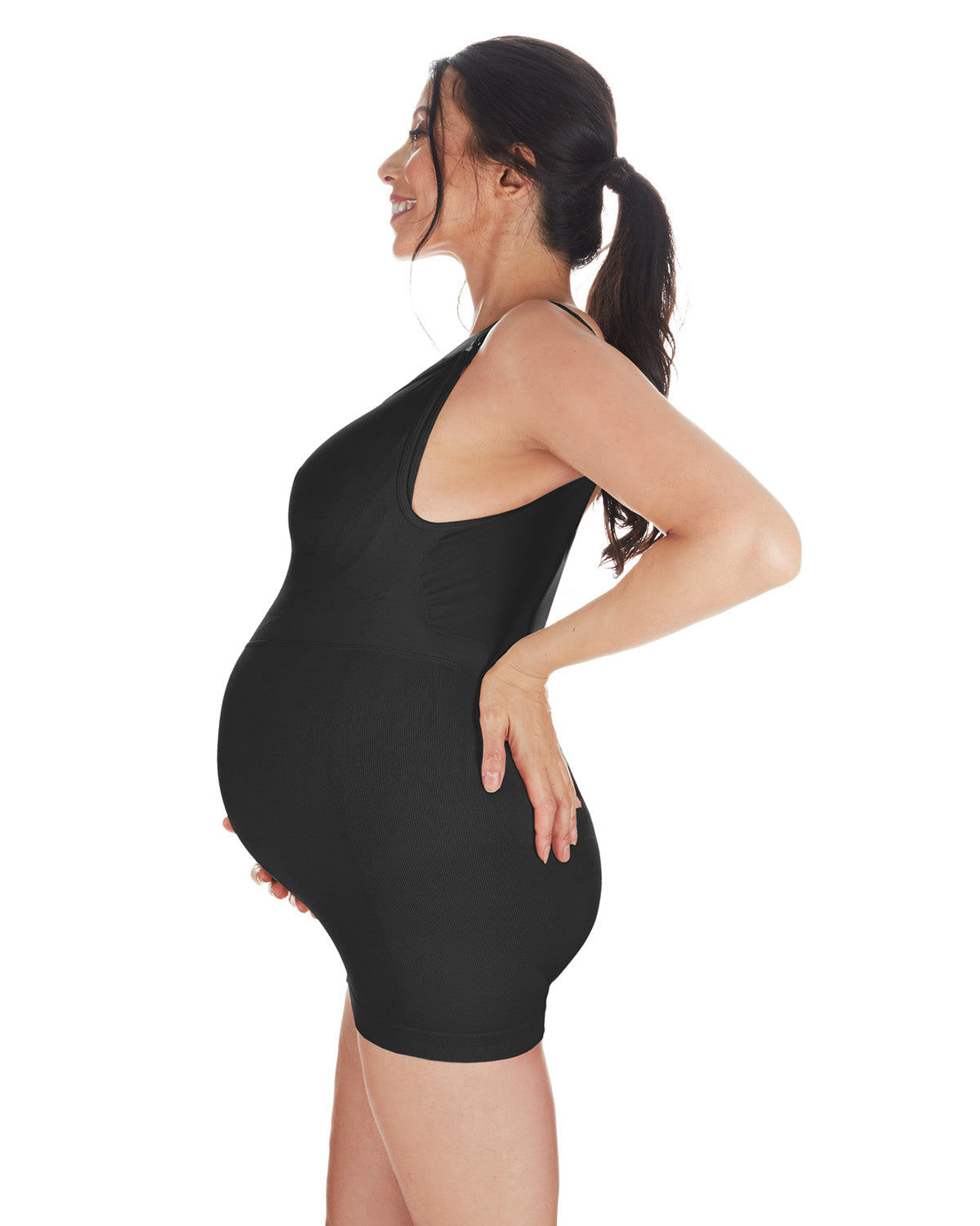 Women's Nylon Maternity Nursing Cami : Color: Black