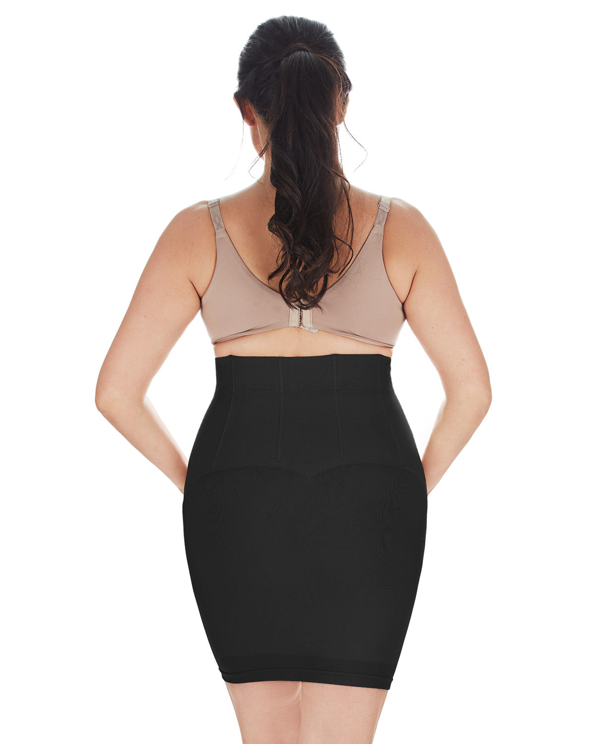 Women's High-Waist Nylon Maternity Slip : Color: Black