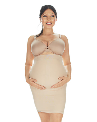 Women's High-Waist Nylon Maternity Slip : Color: Nude