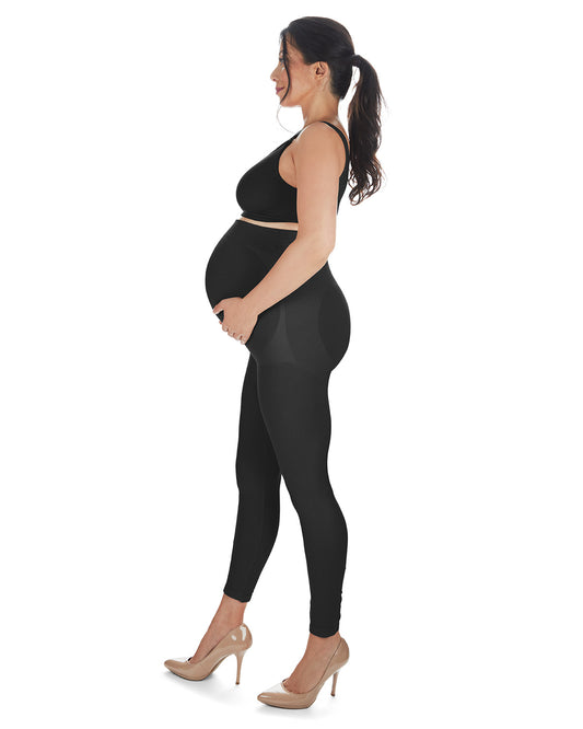 Maternity High-Waisted Leggings : Color: Black