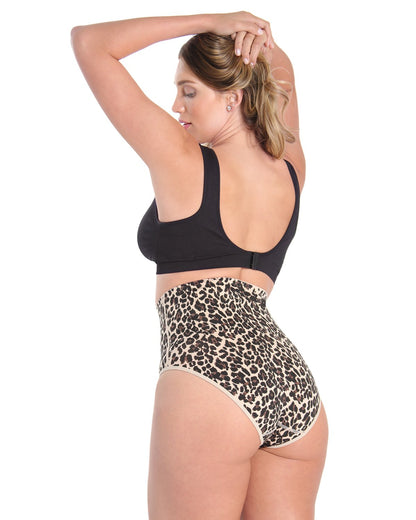 High-Waisted Moderate Coverage Seamless Shaper Brief : Color: Leopard