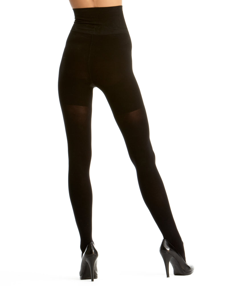 Women's MeMoi MO-335 Perfectly Opaque Shaper Tights (Charcoal S/M)