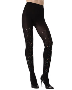 MeMoi Constellation Embellished Opaque Tights