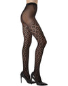 Women's Ultra Sheer Diamond Down Nylon Tights : Color: Black