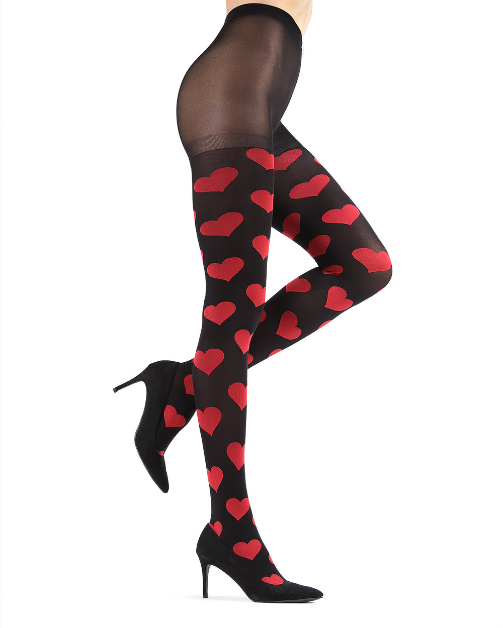 Loves Got To Do With It Opaque Tights : Color: Black/Red