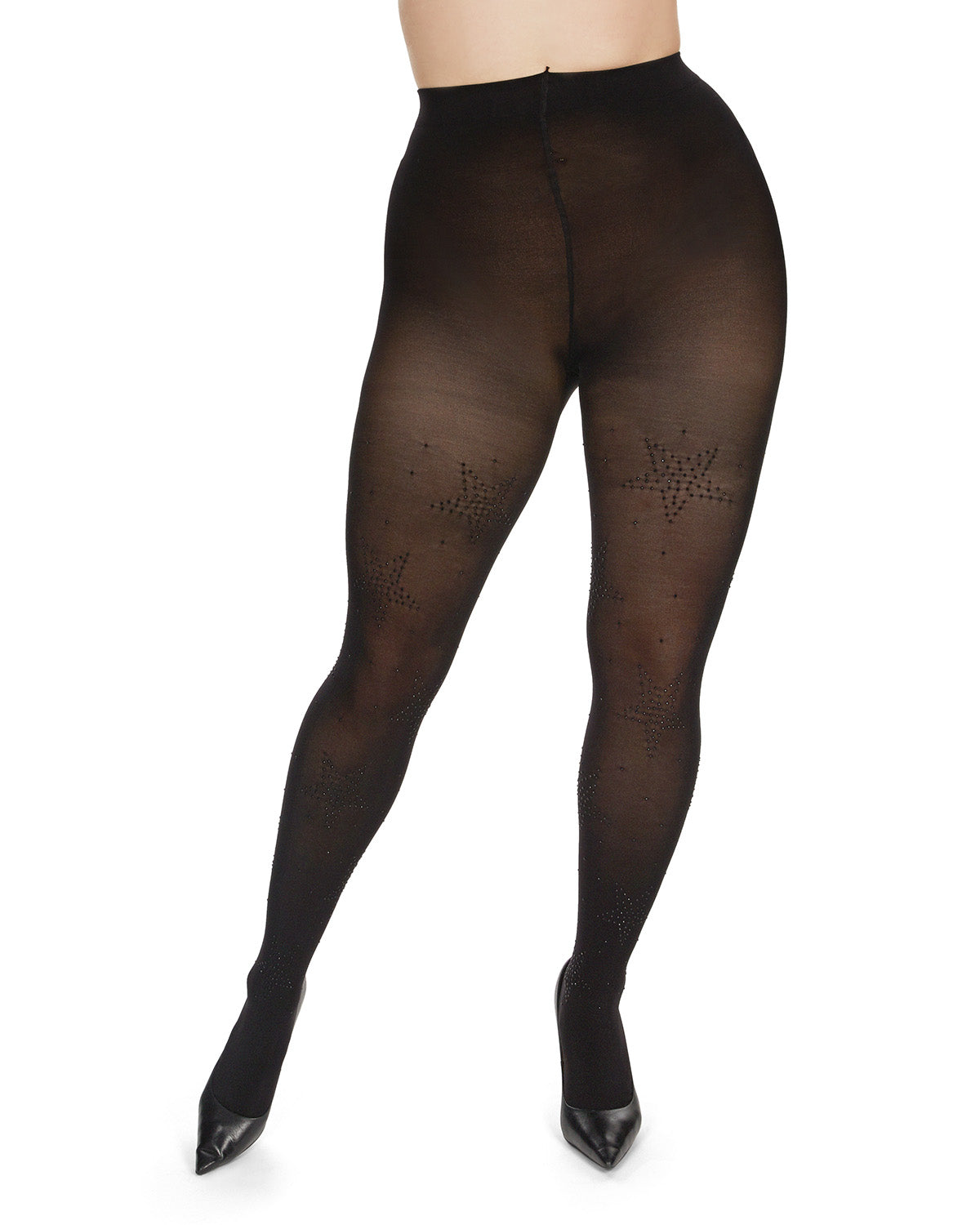 Women's Stella Noir Opaque Nylon Tights : Color: Black