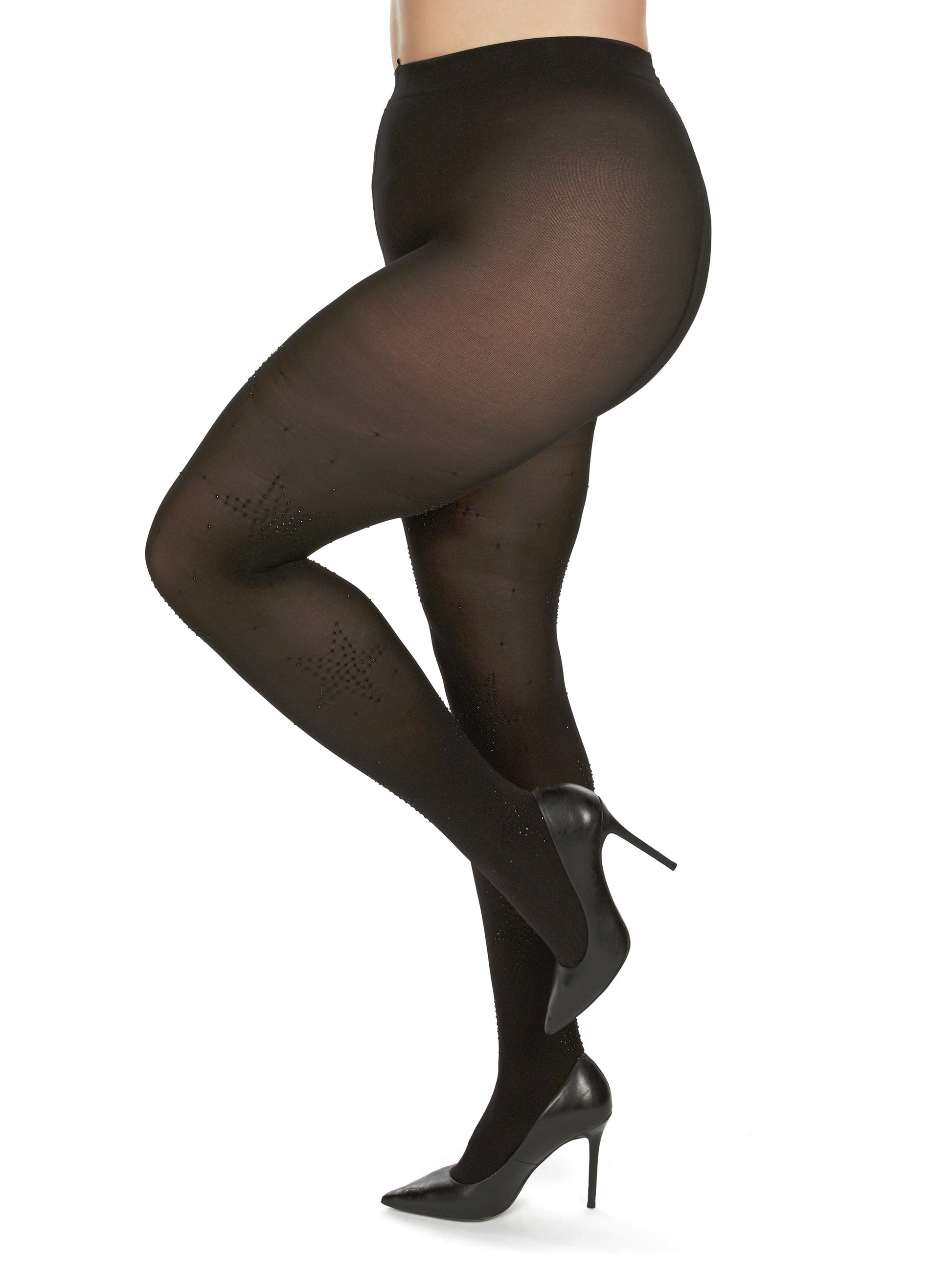 Women's Stella Noir Opaque Nylon Tights : Color: Black