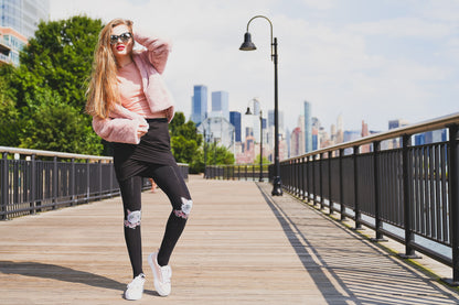 Cat Face Design Sweater Tights : Color: Black