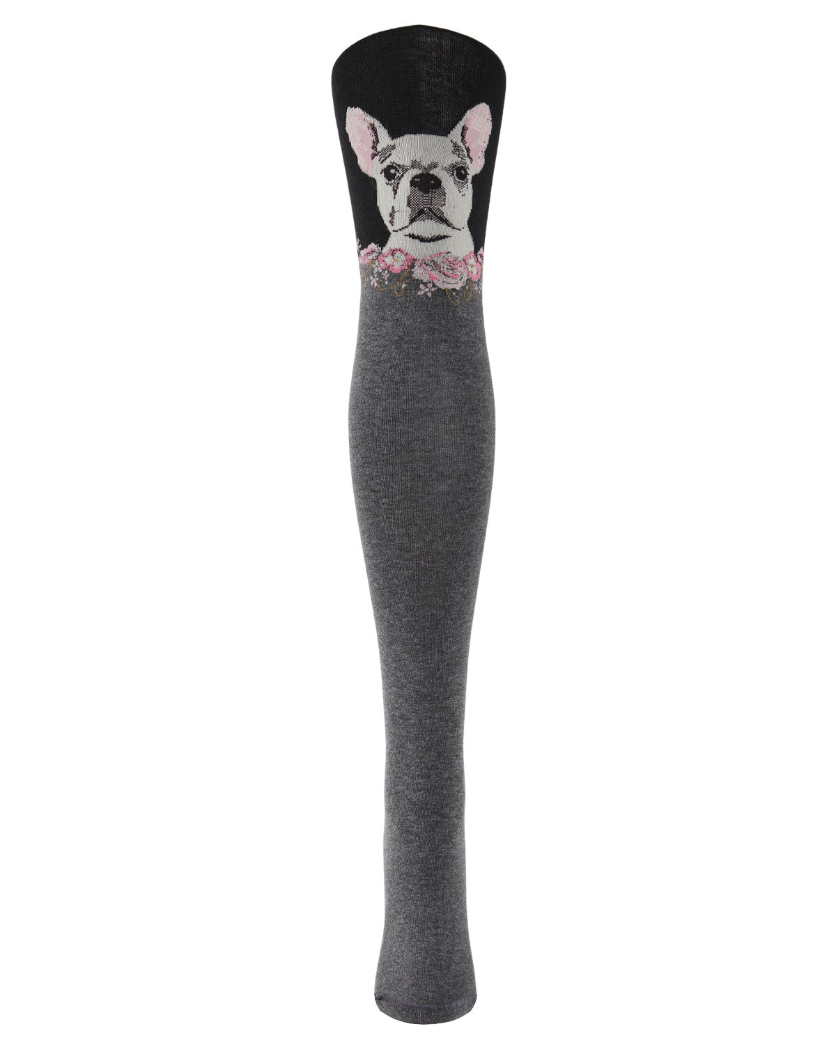 Women's Frenchie Face Sweater Tights : Color: Black/Charcoal