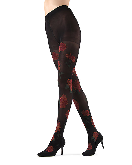 Women's Wild Marigold Opaque Nylon Tights : Color: Black