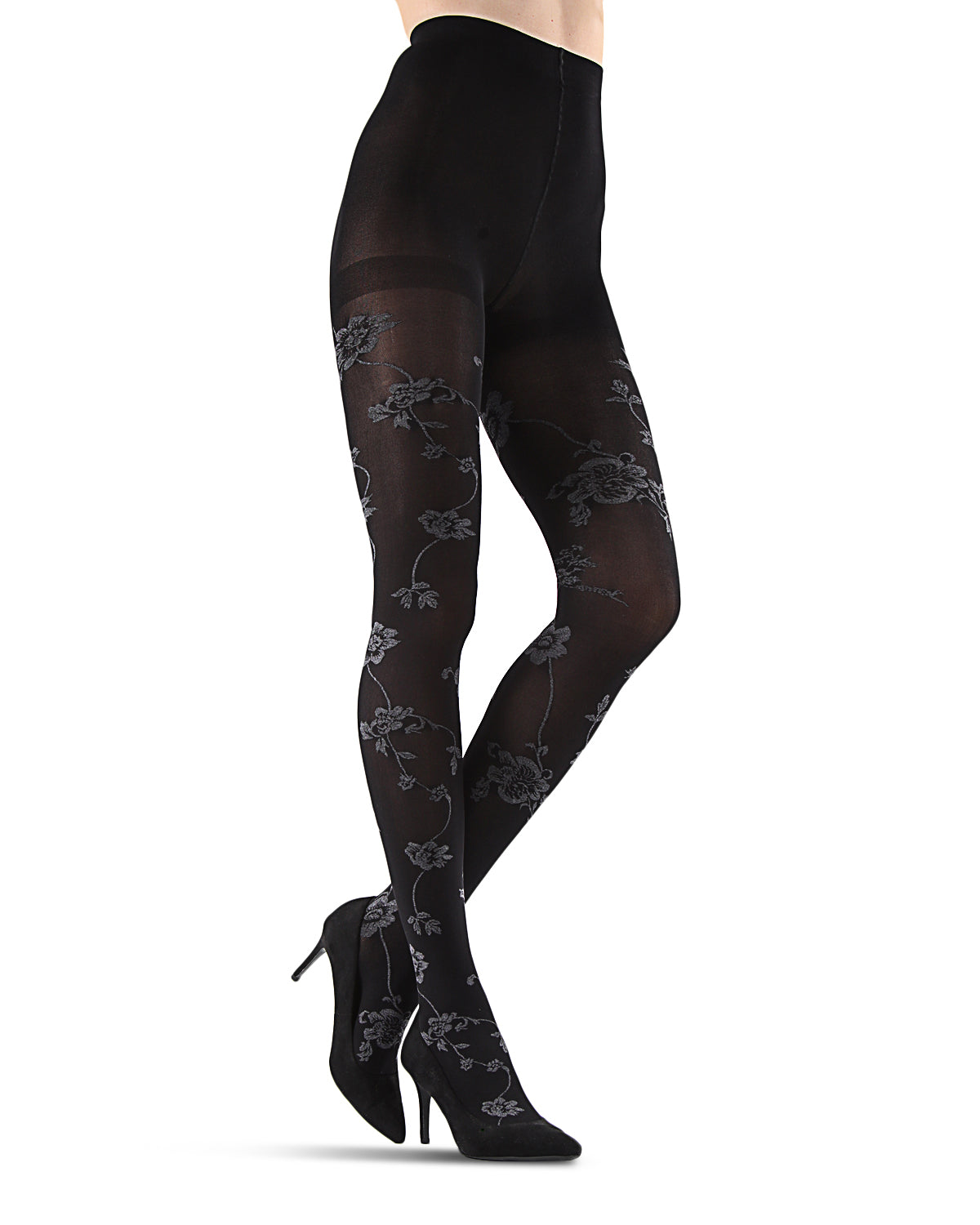 Charnos Flower Patterned Opaque Tights