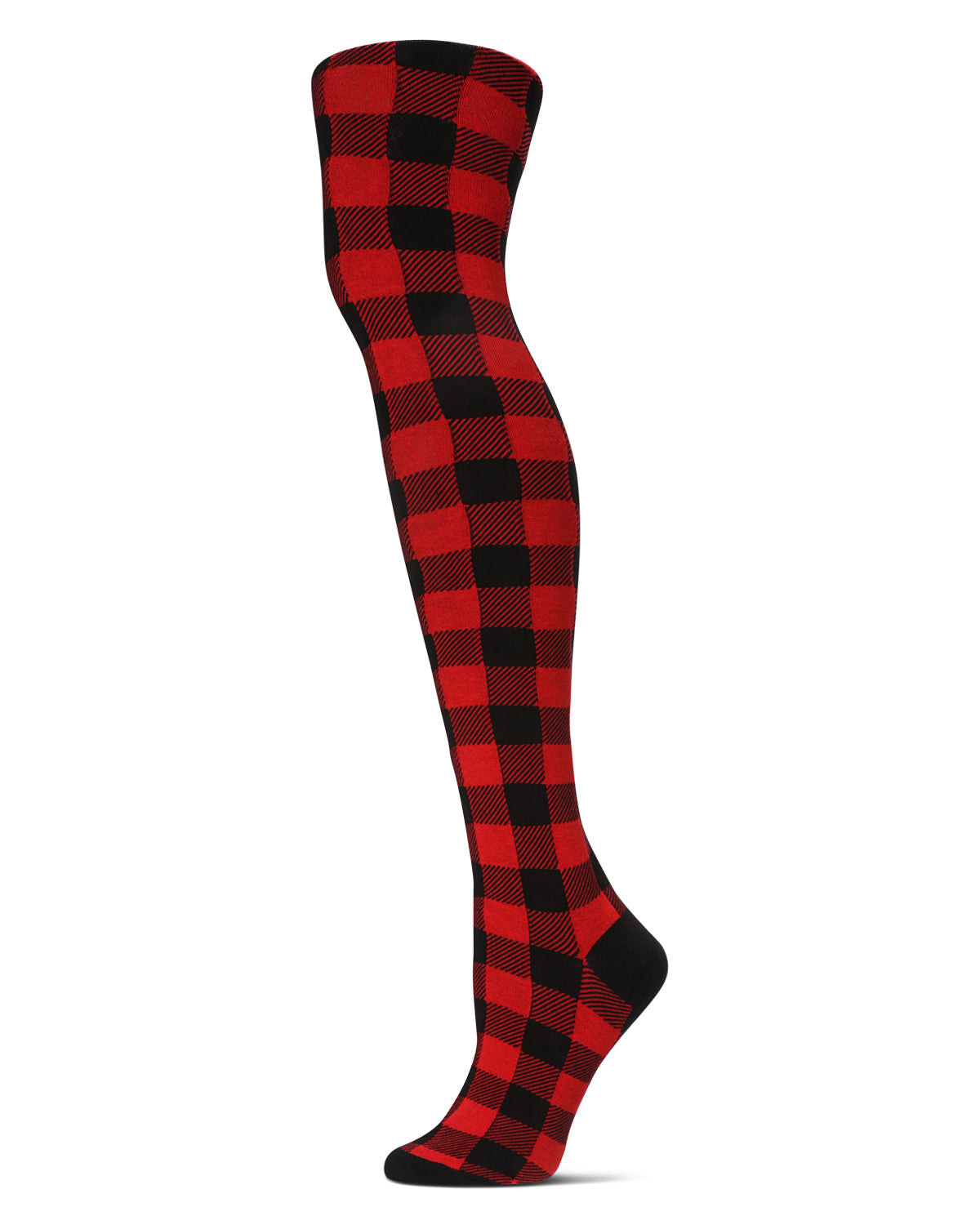 Women's Buffalo Check Sweater Tights : Color: Black-Red