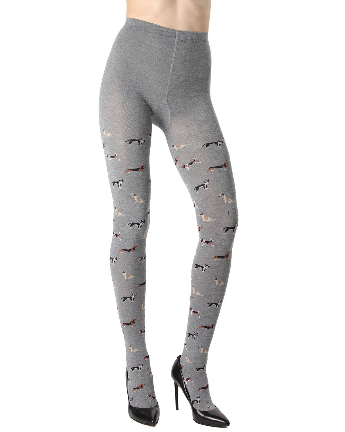 Dog Walker Seamless Sweater Tights : Color: Medium Gray Heather