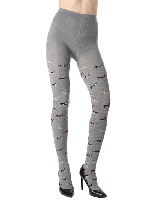 Dog Walker Seamless Sweater Tights : Color: Medium Gray Heather