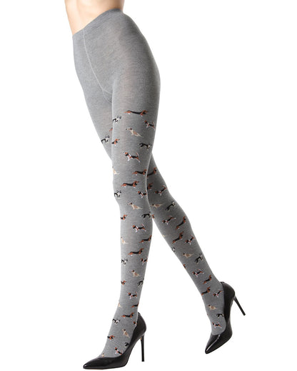 Dog Walker Seamless Sweater Tights : Color: Medium Gray Heather