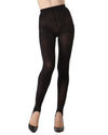 Stirrup Opaque Tights with Anti-Roll Waistband : Color: Black