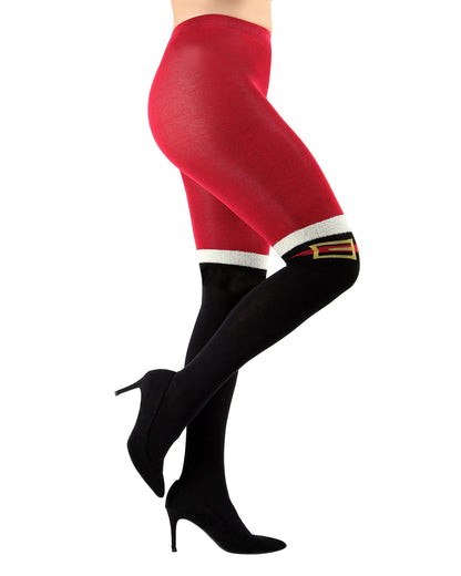 Santa Claus Boots Sweater Tights : Color: Black