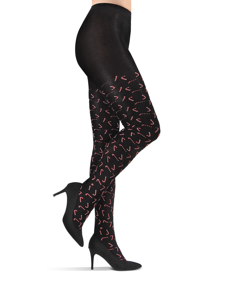 MeMoi Candy Cane Sweater Tights