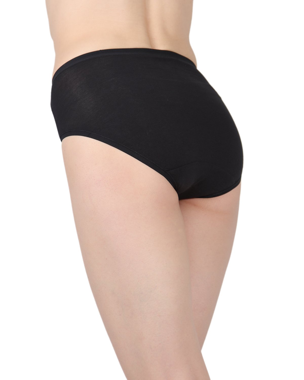 Ladies Combed Cotton Basic Brief Underwear 3-Pack : Color: Black