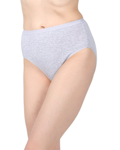 Ladies Combed Cotton Basic Brief Underwear 3-Pack : Color: Light Gray Heather